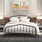 Full Size Bed Frame Metal Platform Mattress Foundation with Headboard Footboard