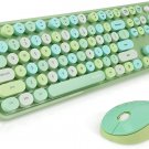 Green Wireless Keyboard and Mouse Combo, 2.4G USB Ergonomic Keyboard