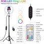 10" Ring Light with Stand, 26 Colors RGB LED Ring