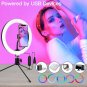 10" Ring Light with Stand, 26 Colors RGB LED Ring