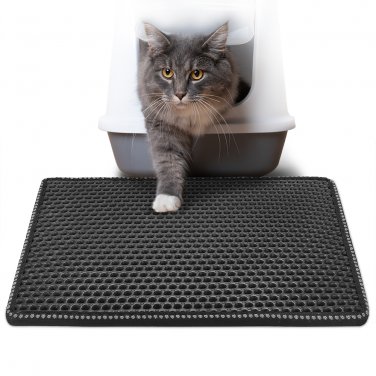 Cat Litter Mat, Kitty Litter Trapping Mat, Double Layer Mats with MiLi Shape