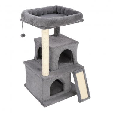 34" Cat Climb Tree Holder Cat Tower Large House Gray