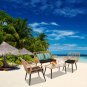Outdoor Wicker Rattan Chair Four-Piece Patio Furniture Set Yellow