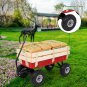 97x43x78cm Garden Iron Wood Four Wheel Garden Wagon
