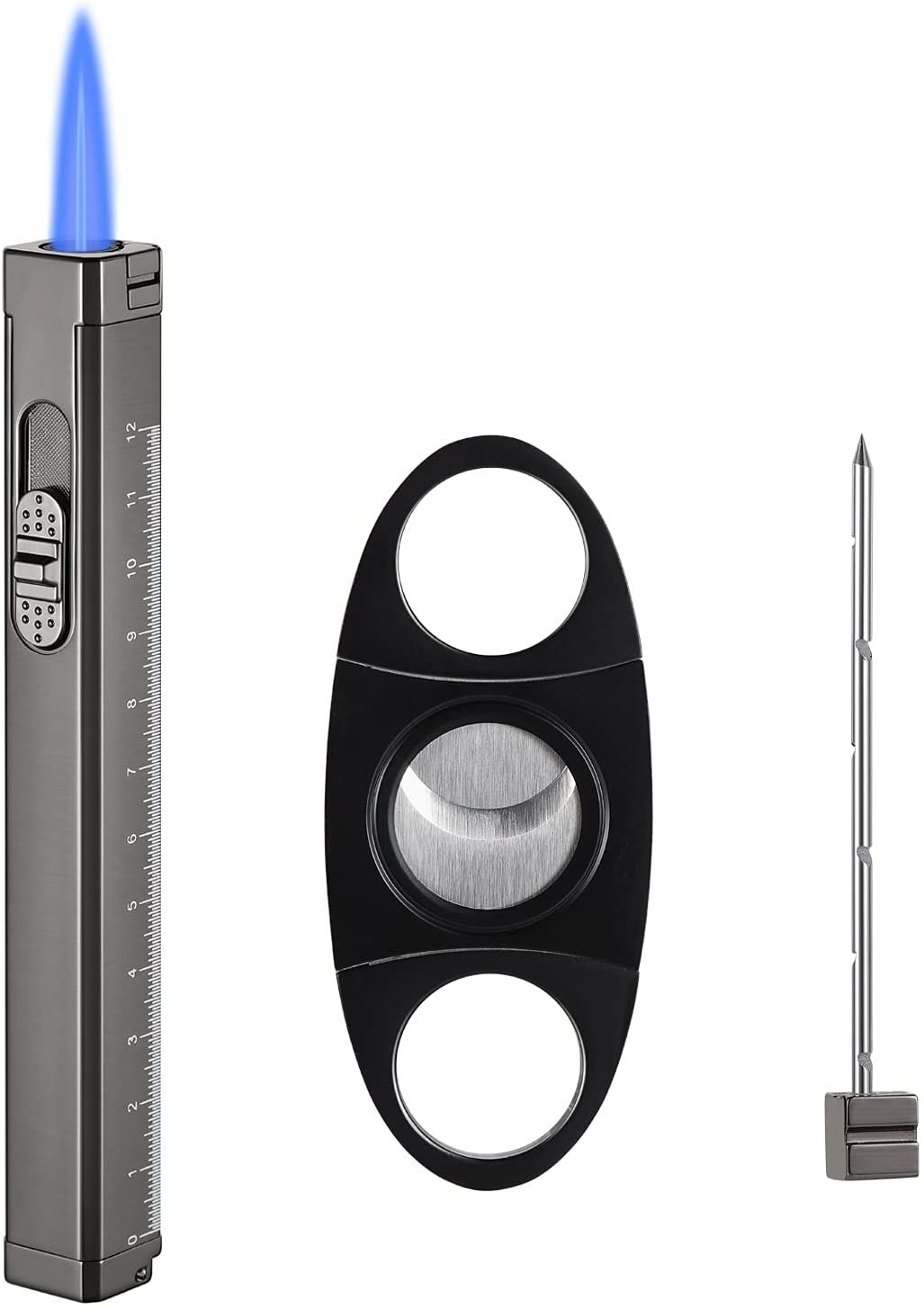 Torch Lighter, Cigar Lighter with Cigar Draw Enhancer