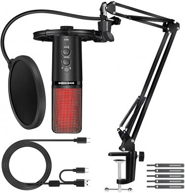 Microphone for Podcast,USB Microphone Kit for PC Phone Streaming