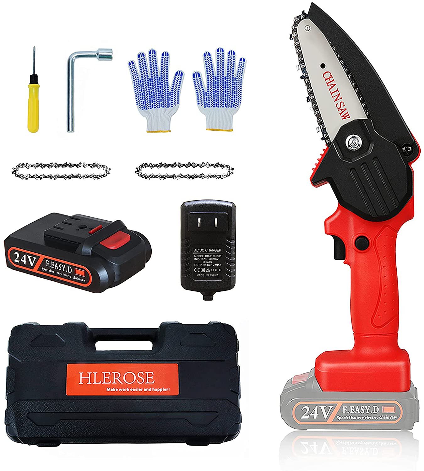 Mini Chainsaw, 4 Inch 24V Portable Handheld