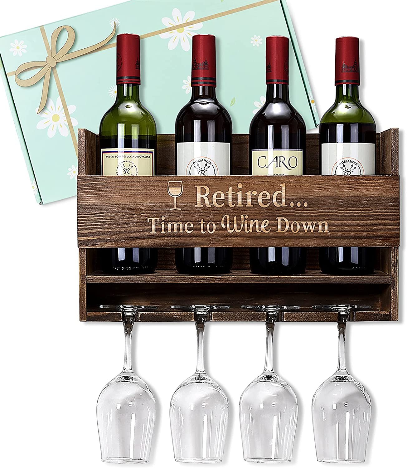 Wall Mounted Wine Rack & Wine Glasses Holder - Retired