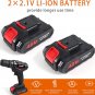 153Pcs Household Power Tools Drill Set with 2 Batteries, 1H Fast Charger, 24+1 Torque Setting