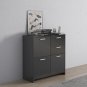 Storage Cabinet with 2 Drawers & 3 Side Cabinet, 30.3" L Bathroom Floor Storage