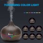 550ml Aroma Diffuser Dark Brown Plastic with White Remote Control