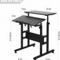 2-Tier Mobile Stand Up Height Adjustable Laptop Desk Home Office