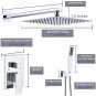 10 Inches Square Bathroom Luxury Rain Mixer Shower Combo Set