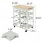 Moveable Kitchen Cart with Two Drawers & Two Wine Racks & Three Baskets White