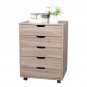 5 Drawers Mobile File Cabinet Office Storage Cabinet Rolling File Cabinet
