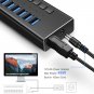 Powered USB 3.0 Hub - 10 Port 48W USB Data Hub Expander, with Individual On/Off