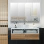 Painting Particle Board Double Mirror Door Bathroom Wall Cabinet White & Log