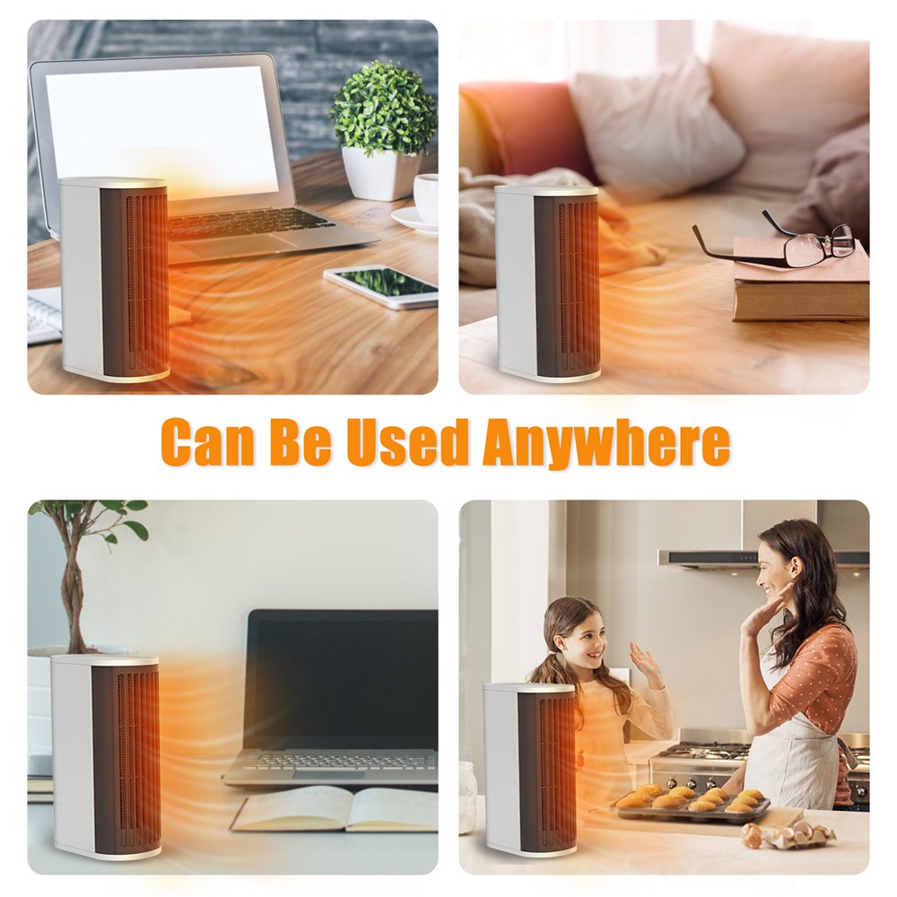 Heat 2-Way Use Slim Tabletop Heater,Fast Heat Up,Overheat Protection System