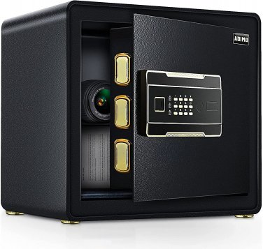 Safe Box with 1.23 Cubic Feet, Safe Cabinet with 2 Master Key, Sensitive Alarm System to Protect