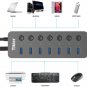 Powered USB 3.0 Data Hub Includes 7 BC 1.2 Charging Port