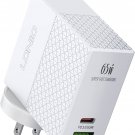 USB C Wall Charger, LDNIO 65W PD/QC 3.0 Dual Ports Fast Charger