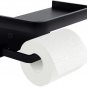 Toilet Paper Holder with Shelf, Matte Black Toilet Paper Holder
