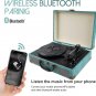 Vinyl Record Player 3-Speed Bluetooth Suitcase Portable Belt-Driven Record Playe