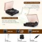 Vinyl Record Player Turntable with 2 Stereo Speakers, 3 Speed 3 Size Portable Re