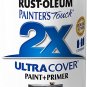 Rust-Oleum 249127 Painter'S Touch 2X Ultra Cover Spray Paint, 12 Oz, Flat Black