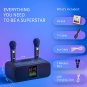 Karaoke Machine for Adults & Kids, Rechargeabl Portable Speaker with 2 UHF Wirel