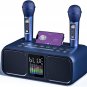Karaoke Machine for Adults & Kids, Rechargeabl Portable Speaker with 2 UHF Wirel