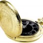 Quartz Pocket Watch for Men with Black Dial and Chain Vintage Roman Numerals Chr
