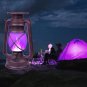 Solar Lantern Outdoor Hanging LED Vintage Lantern Purple Dancing Flame Solar Pow