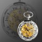 Skeleton Pocket Watch Special 12-Little-Window Case Design Men Black Mechanical