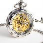 Skeleton Pocket Watch Special 12-Little-Window Case Design Men Black Mechanical