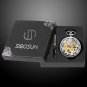 Skeleton Pocket Watch Special 12-Little-Window Case Design Men Black Mechanical