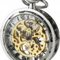 Skeleton Pocket Watch Special 12-Little-Window Case Design Men Black Mechanical