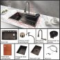 Kitchen Sinks Waterfall Kitchen Sink Set 304 Stainless Steel Nano Sink Home Sink