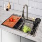 Kitchen Sinks Waterfall Kitchen Sink Set 304 Stainless Steel Nano Sink Home Sink