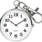 FUNGORGT Minimalist Ultra Thin Open Face Quartz Pocket Watch with Key Buckle Uni