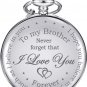 Pocket Watch Personalized Engraved for Brother, Retro Vintage Quartz Roman Numer