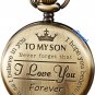 Engraved Pocket Watch to Son I Love You Gifts from a Mom Dad Birthday Christmas