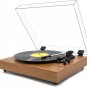Vintage Turntable, Bluetooth Record Player, Built-In Dual Stereo Speakers, 3-Spe