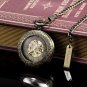 Automatic Mechanical Pocket Watch Magnifier Case Steampunk Skeleton Roman Numera