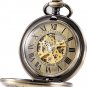 Automatic Mechanical Pocket Watch Magnifier Case Steampunk Skeleton Roman Numera