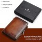 Mens Wallet Zipper Genuine Leather RFID Card Holders Cowhide Zip Coin Pocket Bif