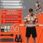 Portable Extra Heavy Home Gym Resistance Band Bar Set with 4 Stackable Resistanc