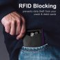 Mens Slim Wallet for Men Minimalist Genuine Leather Carbon Fiber Rfid Blocking C