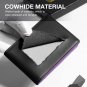 Mens Slim Wallet for Men Minimalist Genuine Leather Carbon Fiber Rfid Blocking C