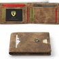 Mens Slim Wallet for Men Minimalist Genuine Leather Carbon Fiber Rfid Blocking C